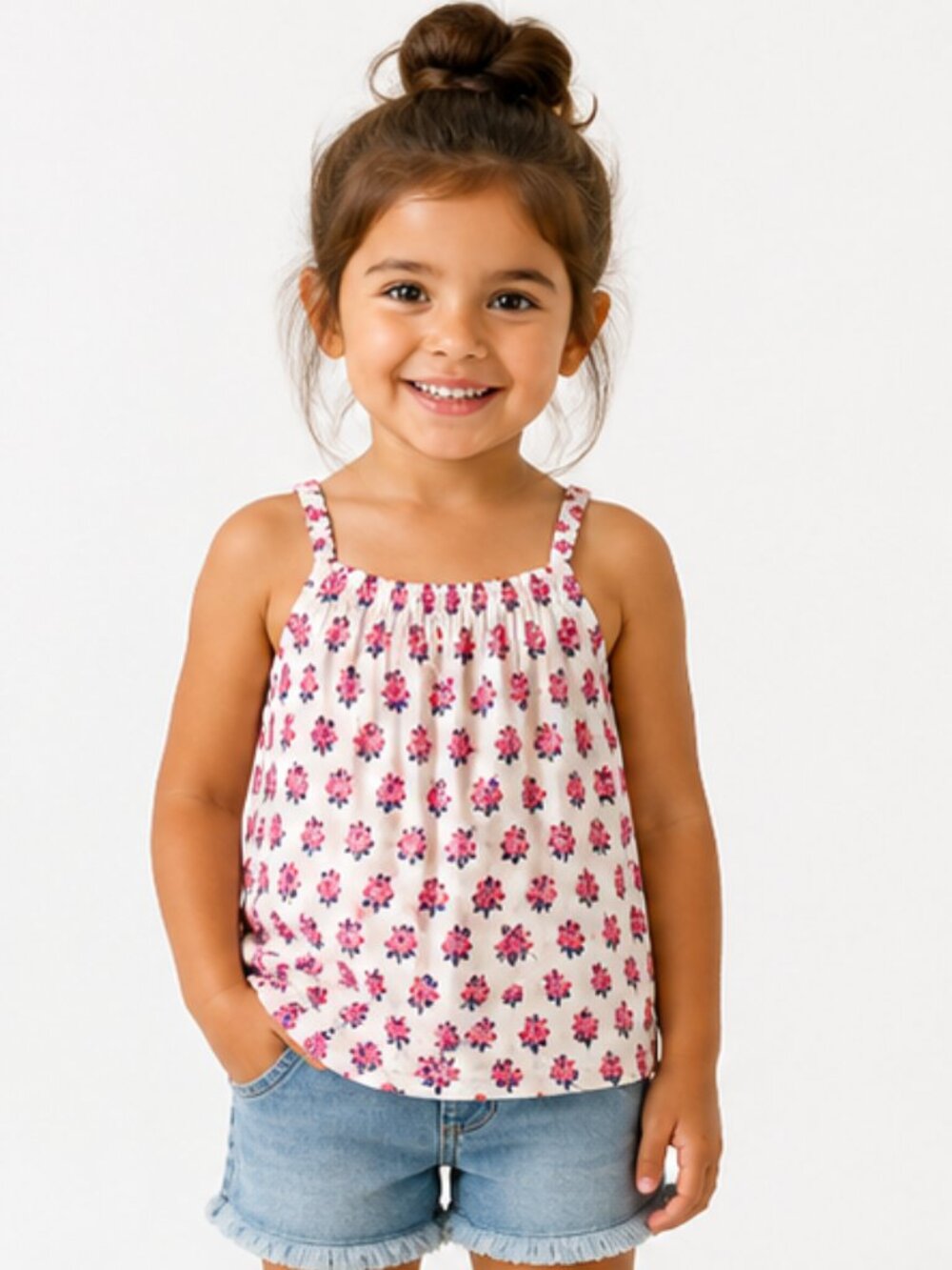 Old Navy Floral Tank 4T 🌸 Summer Top Niña Pool Ready ☀️